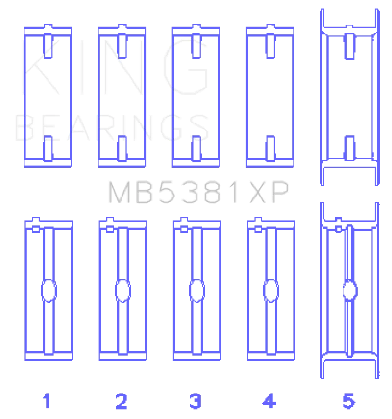 King Engine Bearings Holden 253/308CI 5.0L/5.7L (Size .010) Main Bearing Set - Main Product View