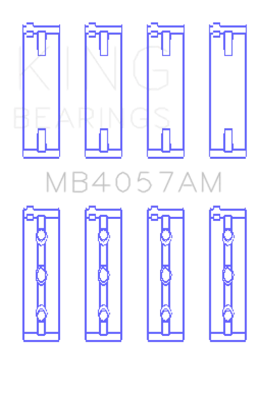 King Engine Bearings Honda C27A4 (Size +0.25mm) Main Bearing Set - Side View