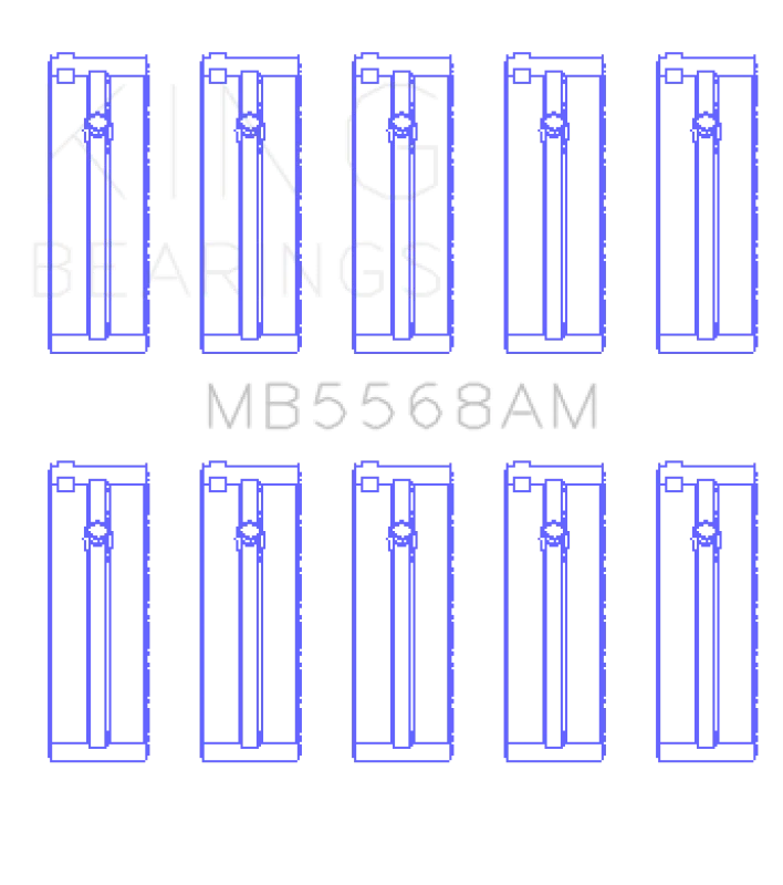 King Engine Bearings Honda D16A/Y/Z H22A4 F23A (Size +0.25mm) Crankshaft Main Bearing Set - Main Product View