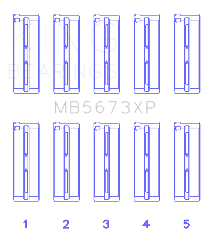 King Engine Bearings Honda F20C/F22C 16v Performance Main Bearing Set - Size STD - Side View