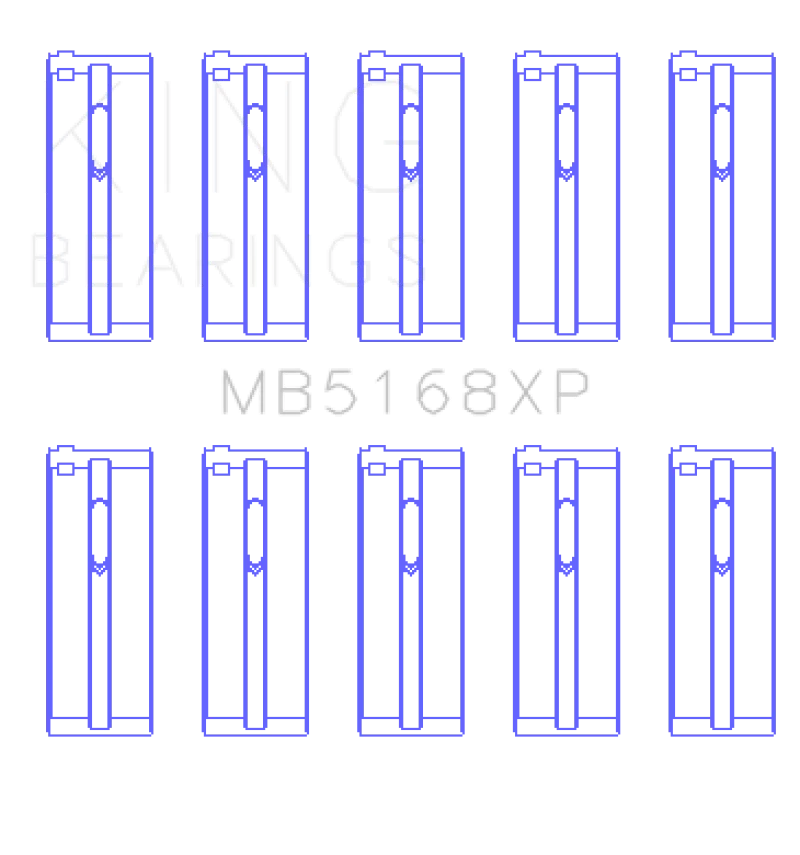 King Engine Bearings Honda H22 50mm Journal Crankshaft Main Bearing Set (Size .25) - Main Product View