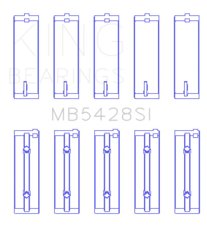 King Engine Bearings Honda R16A/ R18A 2006- Current (Size 0.25) Main Bearing Set - Side View