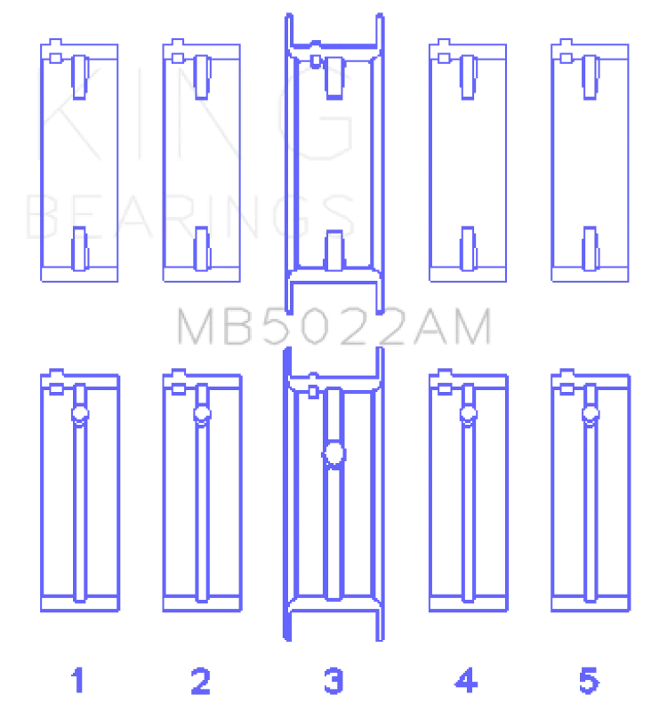 King Engine Bearings Hyundai G4Ed/G4Ae/G4Fk (Size +0.50mm) Main Bearing Set - Main Product View
