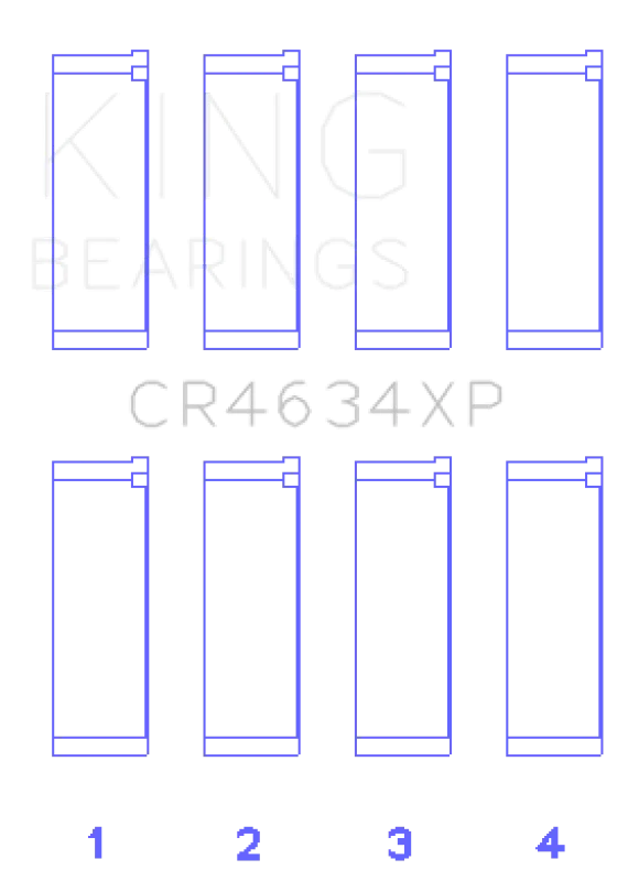 King Engine Bearings Hyundai G4KF Connecting Rod Bearing Set (Set of 4) - Size STD - Side View