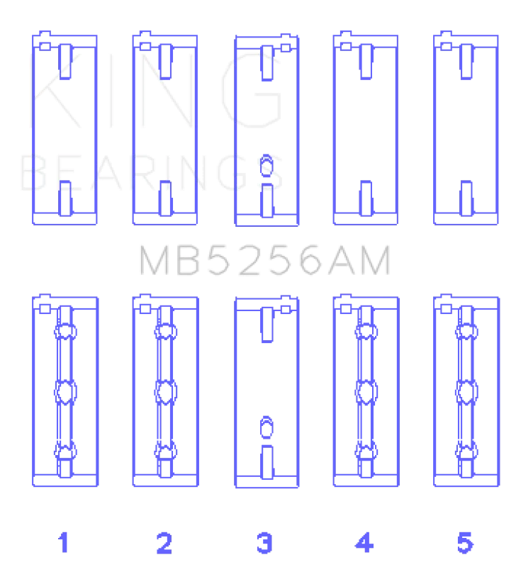 King Engine Bearings Hyundai Lantra 1600 (Size +0.25mm) Main Bearing Set - Main Product View