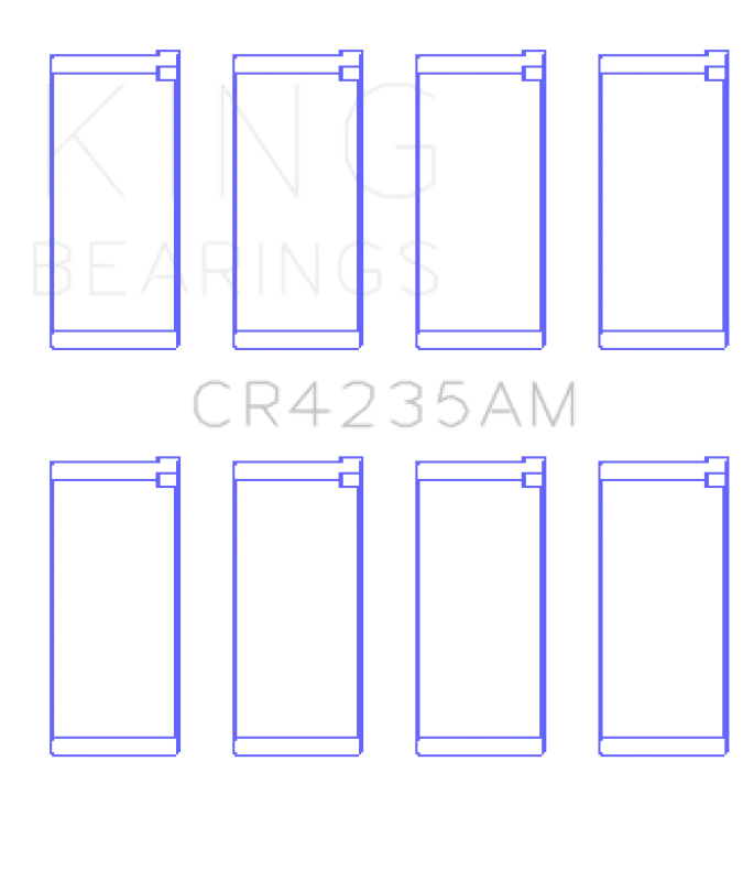 King Engine Bearings Hyundai Lantra 1600 (Size +0.50mm) Connecting Rod Bearing Set - Side View