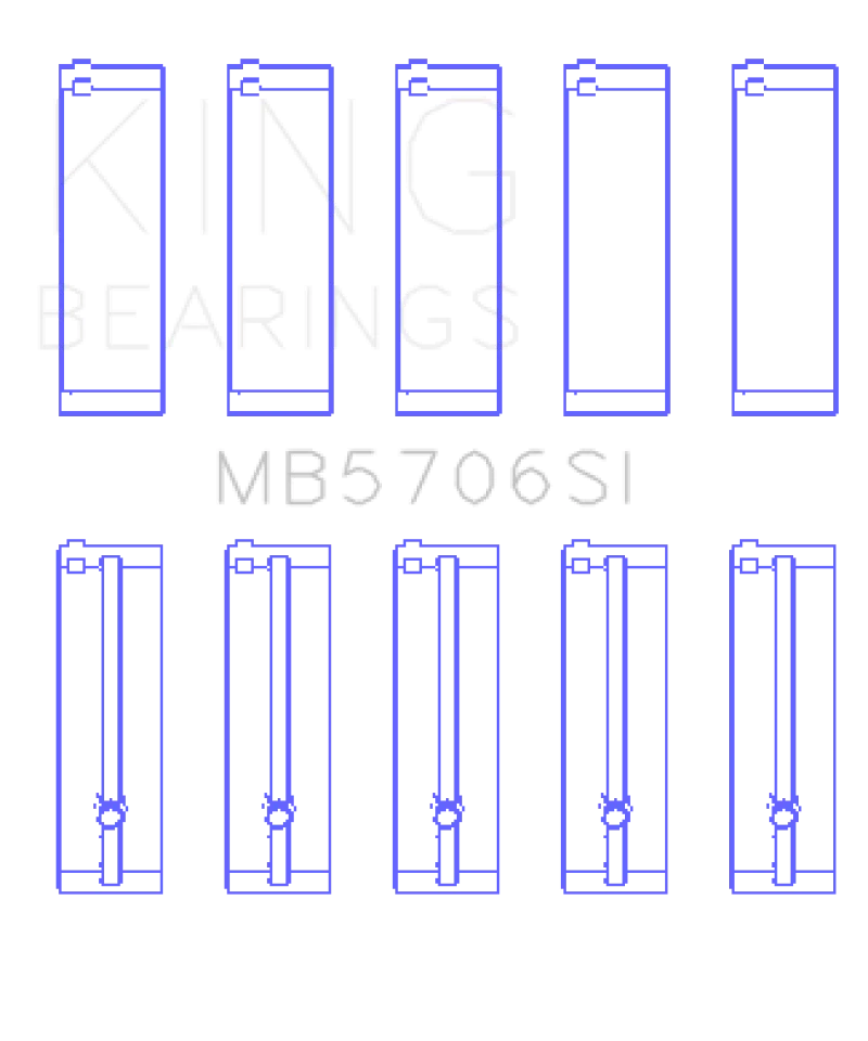 King Engine Bearings Hyundai i30 G4FC (Size +0.75mm) Main Bearing Set - Side View