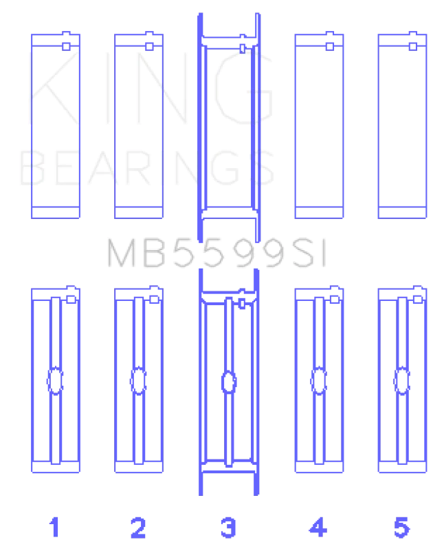 King Engine Bearings International 421CI/446CI V8 (STD Size) Crankshaft Main Bearing Set - Main Product View