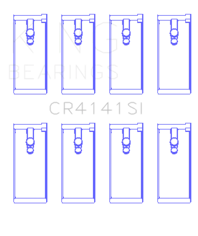King Engine Bearings Isuzu 4Zb1/4Zd1/G130/G161/G201 (Size +0.50mm) Connecting Rod Bearing Set - Side View