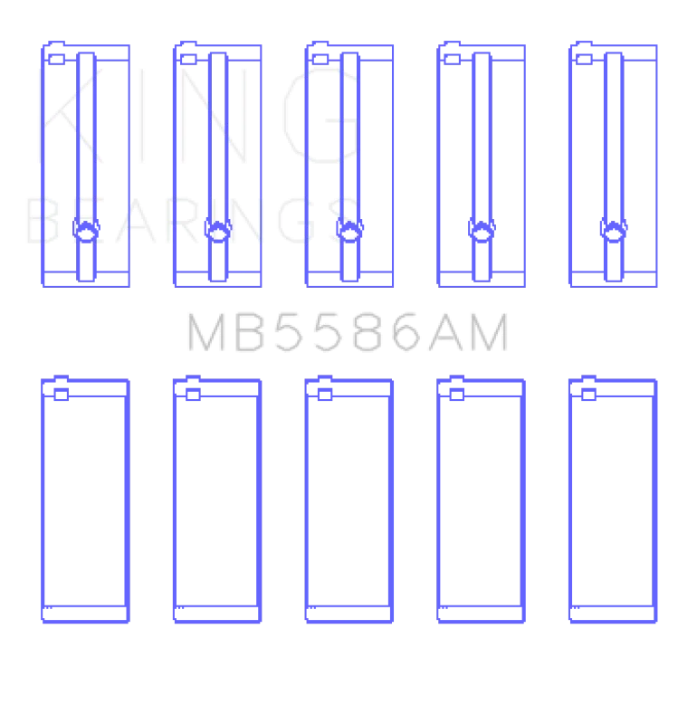 King Engine Bearings Isuzu 4Ze1 Sohc 8V (Size +0.50mm) Main Bearing Set - Side View