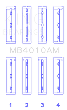 Load image into Gallery viewer, King Engine Bearings Isuzu 6Vd1 (Size +0.50mm) Main Bearing Set - Side View