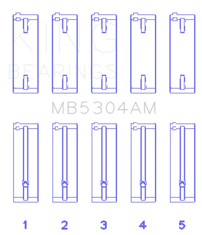 King Engine Bearings Kia/Mazda DOHC 16 Valve/SOHC 16 Valve/SOHC 8 Valve (Size STD) Main Bearing Set - Main Product View