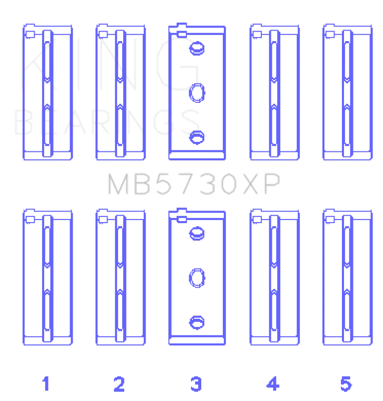 King Engine Bearings Lancia 2.0L HF - (Size STD) Performance Main Bearing Set - Side View