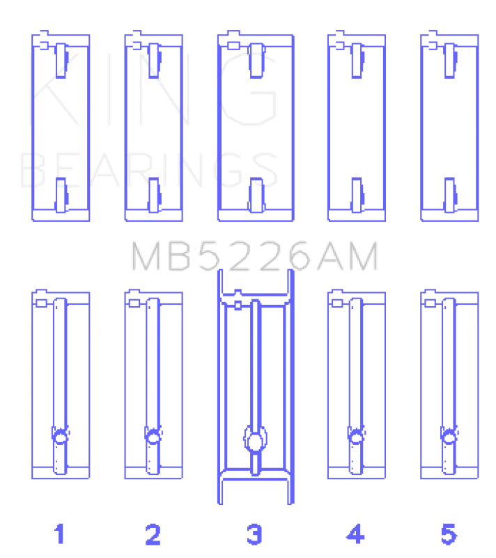 King Engine Bearings Mazda 626 F8 (Size +0.50mm) Main Bearing Set - Main Product View