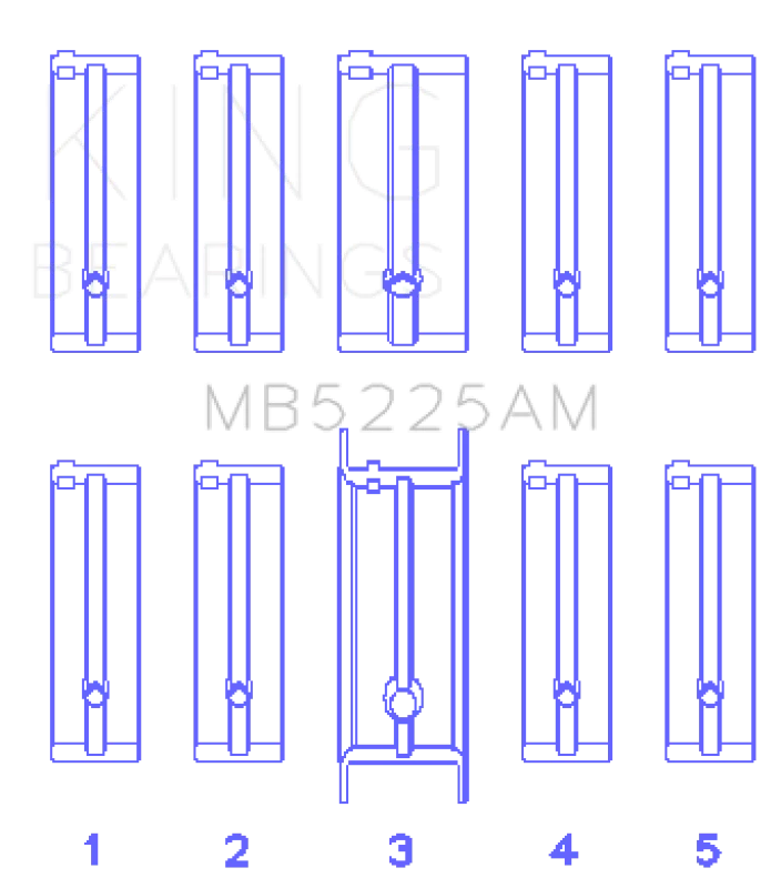 King Engine Bearings Mazda 626 F8 (Size STD) Main Bearing Set - Side View