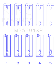 Load image into Gallery viewer, King Engine Bearings Mazda B6/B6-T/ZM/B3/B5 Main Bearing Set - Size +0.25mm - Side View