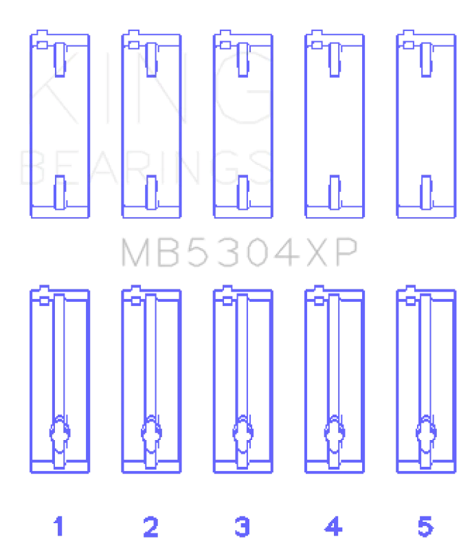 King Engine Bearings Mazda B6/B6-T/ZM/B3/B5 Main Bearing Set - Size STDX - Side View