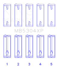 Load image into Gallery viewer, King Engine Bearings Mazda B6/B6-T/ZM/B3/B5 (Size +0.5) Main Bearing Set - Side View