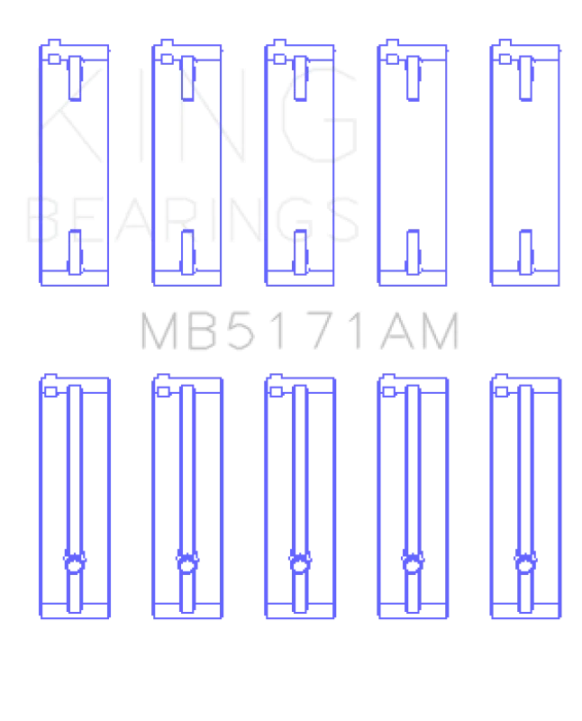 King Engine Bearings Mazda FS-DE L4/FP L4/FS L4  DOHC 16 Valve  (Size +0.25) Main Bearing Set - Main Product View