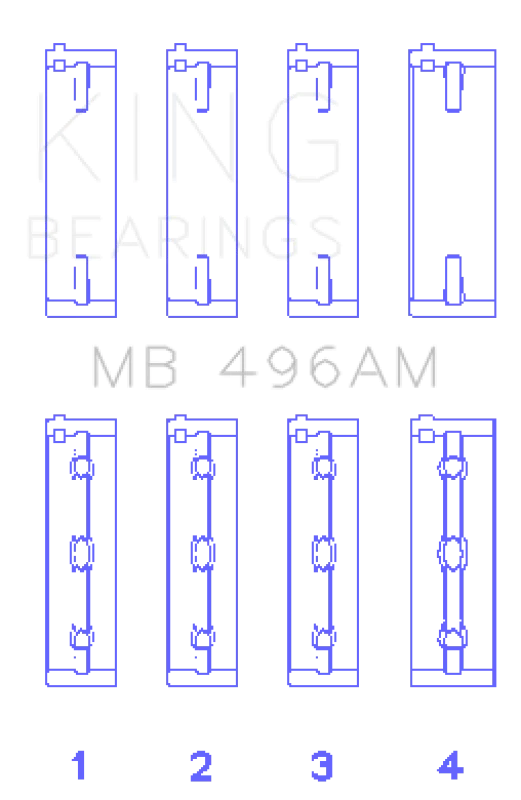 King Engine Bearings Mazda Kl V6 (Size +0.25mm) Main Bearing Set - Detail View