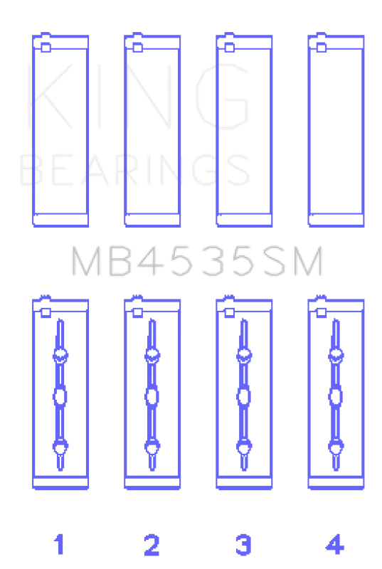 King Engine Bearings Mercedes Benz M 276 DE35 (Size +0.50mm) Main Bearing Set - Side View
