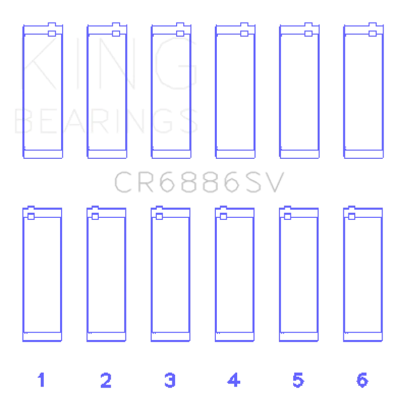 King Engine Bearings Mercedes Benz M 276 DE35 Sputter Replacement (Size +0.25mm) Conrod Bearing Set - Main Product View