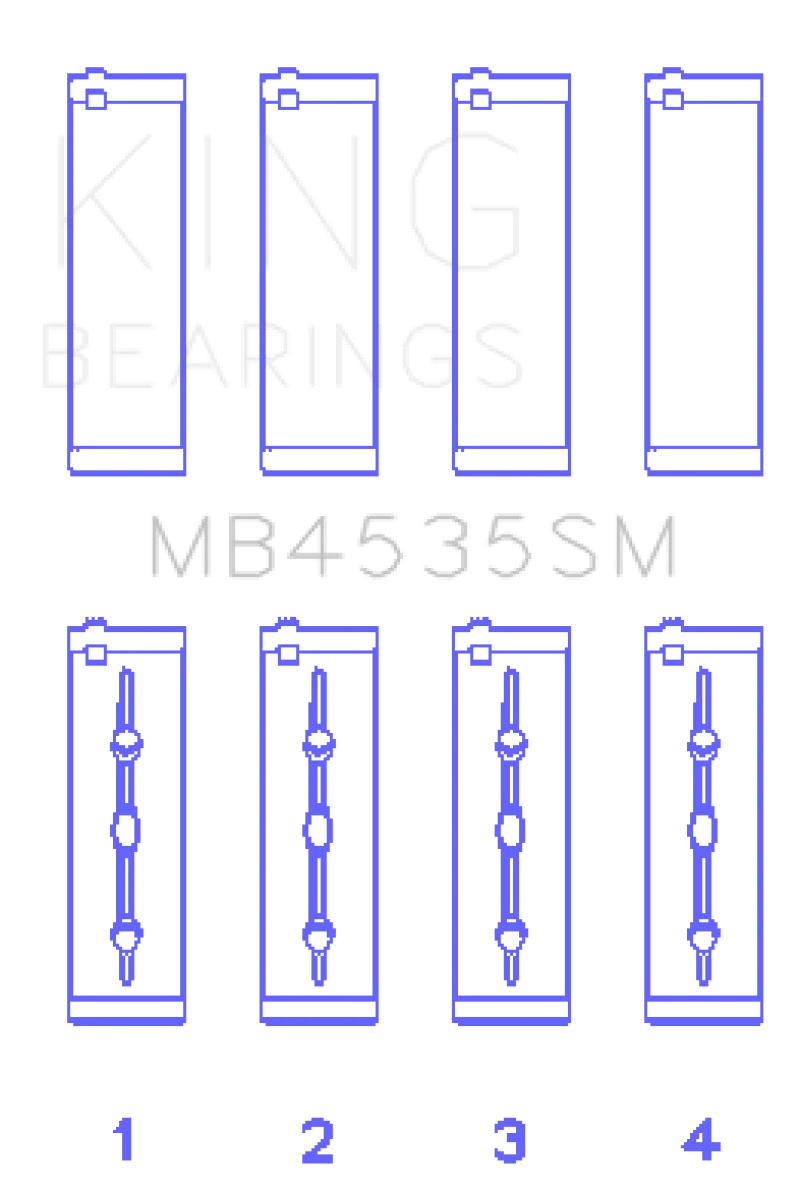 King Engine Bearings Mercedes M276 V6 (Size STD) Main Bearing Set - Side View