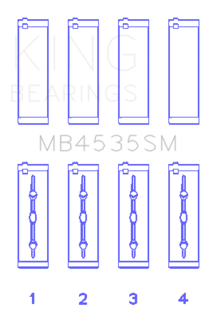 King Engine Bearings Mercedes M276 V6 (Size STD) Main Bearing Set - Side View