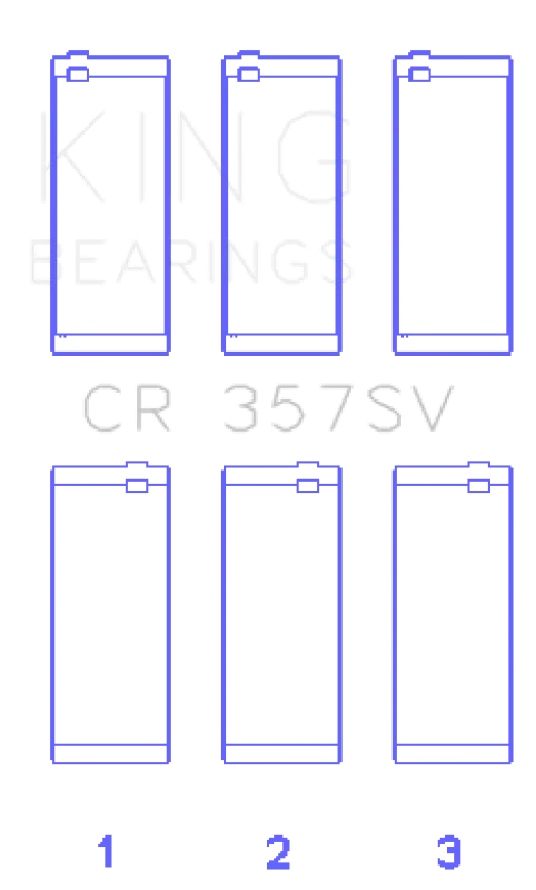 King Engine Bearings Mini Cooper B38A15M0 (Size +0.25mm) Connecting Rod Bearing Set - Side View