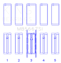 Load image into Gallery viewer, King Engine Bearings Mini W10B16A/W11B16A Silicon Bi-Metal Aluminum Main Bearing Set - Size STD - Side View