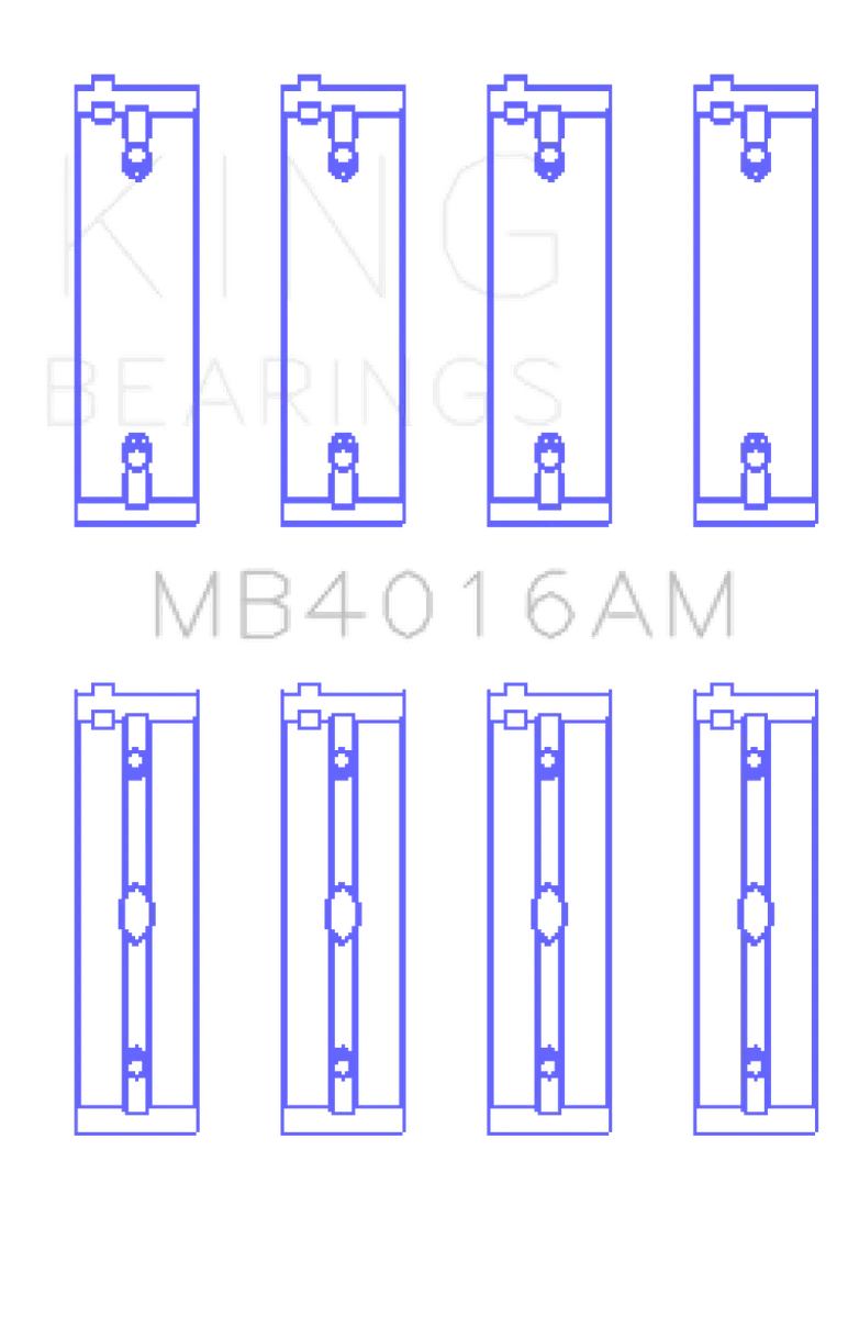 King Engine Bearings Mitsubishi 181CI 3.0L 6G72 V6 (Size +1.0) Main Bearing Set - Side View
