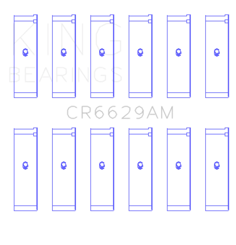 King Engine Bearings Mitsubishi 181CI 3.0L 6G72 V6/152CI 2.5L 6G73 V6 Rod Bearing Set - Size STD - Side View