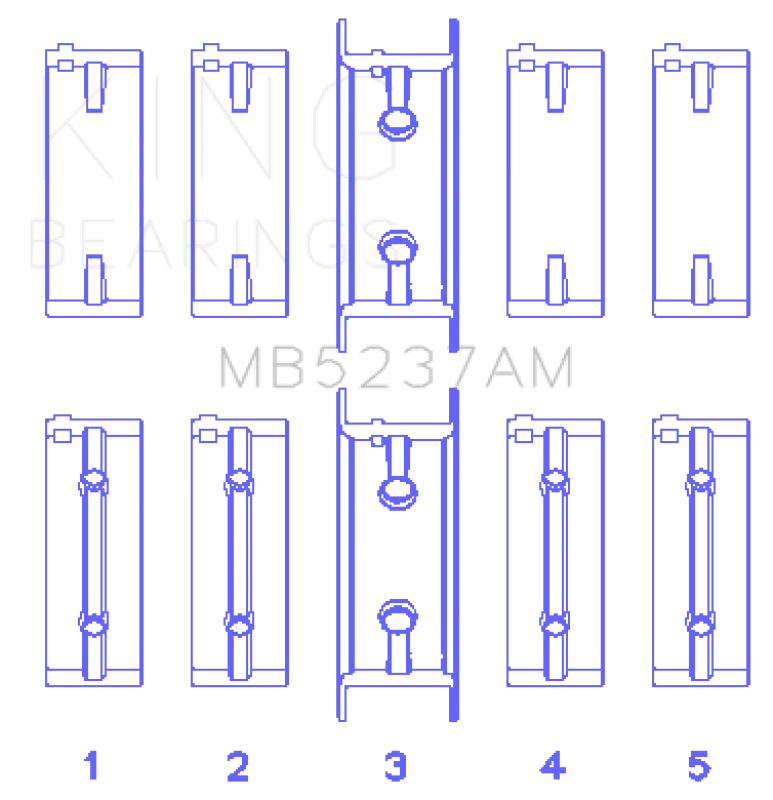 King Engine Bearings Mitsubishi 4G12 (Size +0.25mm) Main Bearing Set - Main Product View