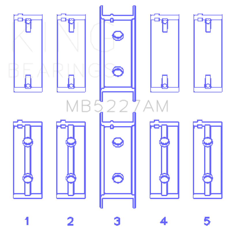 King Engine Bearings Mitsubishi 4G63/4G63T (->92) (Size +0.75mm) Main Bearing Set - Main Product View