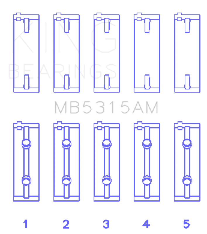 King Engine Bearings Mitsubishi 4G63T/4G64 (Size 0.25) Main Bearing Set - Main Product View