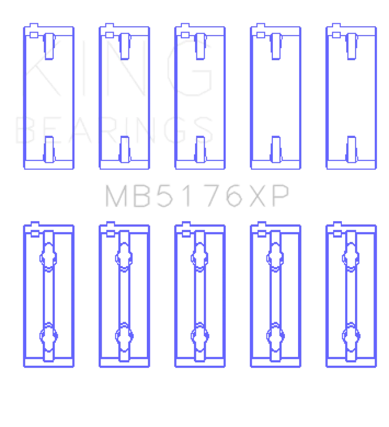 King Engine Bearings Mitsubishi 4G91/4G92/4G93 16V (Size STDX) Crankshaft Main Bearing Set - Main Product View
