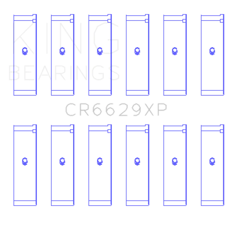 King Engine Bearings Mitsubishi 6G72 (Size 0.25) Connecting Rod Bearing Set - Side View