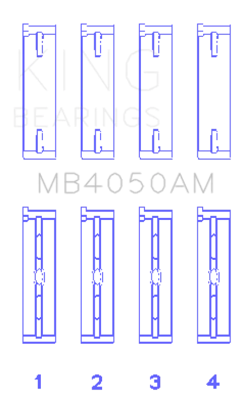 King Engine Bearings Mitsubishi 6G74/6G75 3.5L (Size STD) Main Bearing Set - Side View