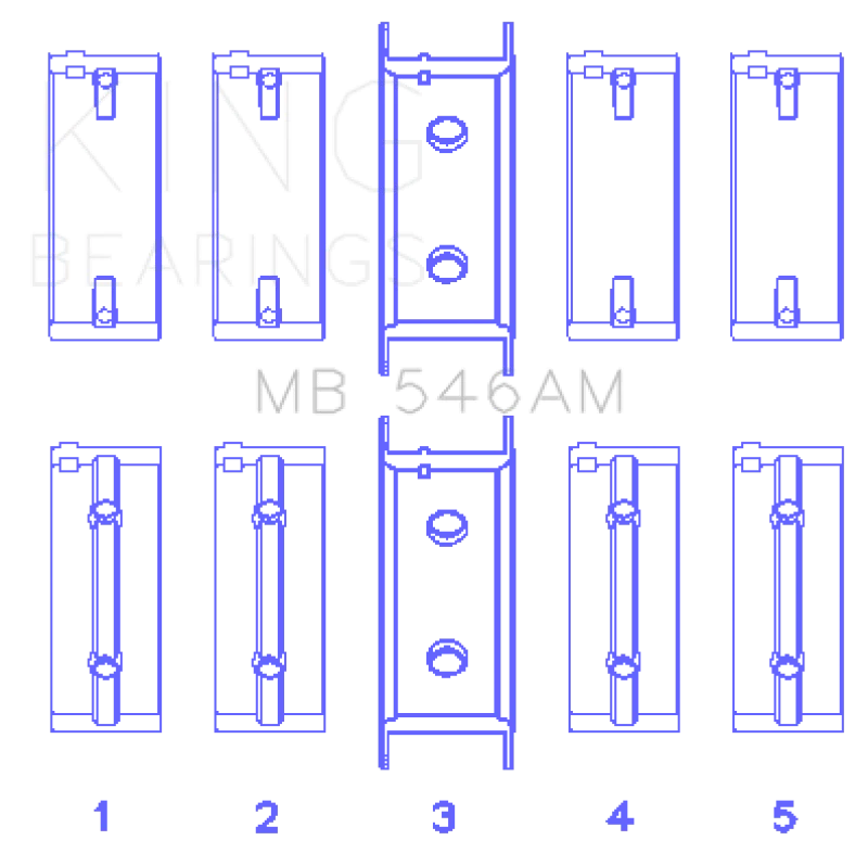 King Engine Bearings Mitsubishi G25B/4G54/4G53 (Size +0.50mm) Main Bearing Set - Detail View