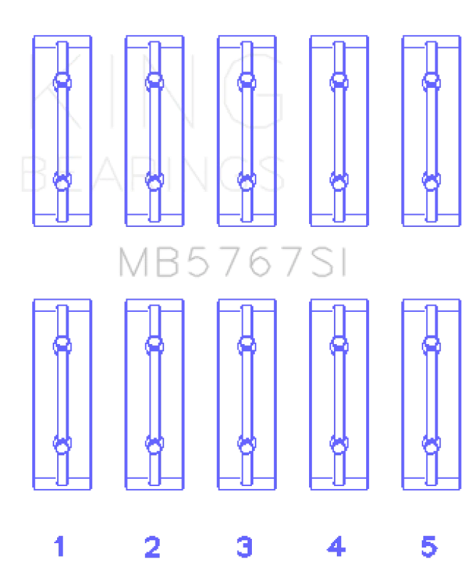 King Engine Bearings Nissan Hr15/16DE (Size +0.25mm) Main Bearing Set - Main Product View