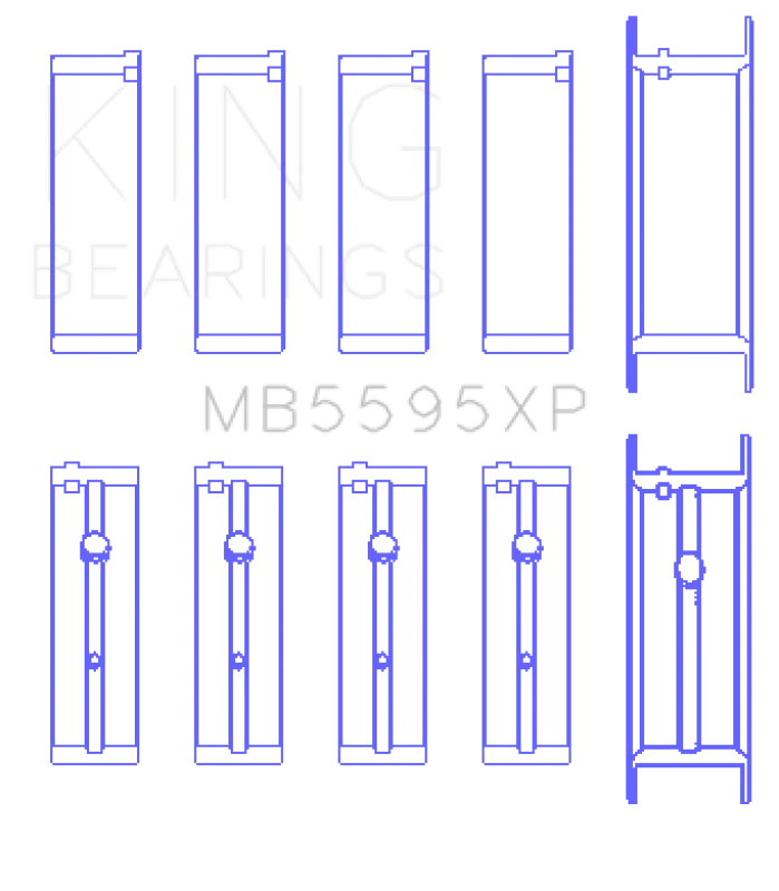 King Engine Bearings Nissan KA-24DE Performance Main Bearing Set - Size +0.25mm - Main Product View