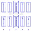 Load image into Gallery viewer, King Engine Bearings Nissan L20B/Z20/Z22/Z24 (Size +0.50mm) Main Bearing Set - Side View