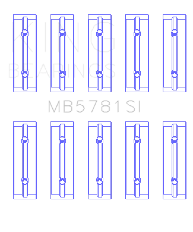 King Engine Bearings Nissan Mr18DE/Mr20DE Renault M4R 700/01/04 (Size +0.25mm) Main Bearing Set - Main Product View