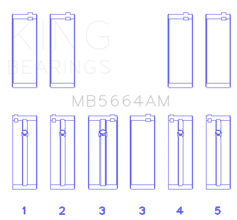 King Engine Bearings Nissan QR25DE DOHC 16 Valves Main Bearing Set - Size STD - Main Product View