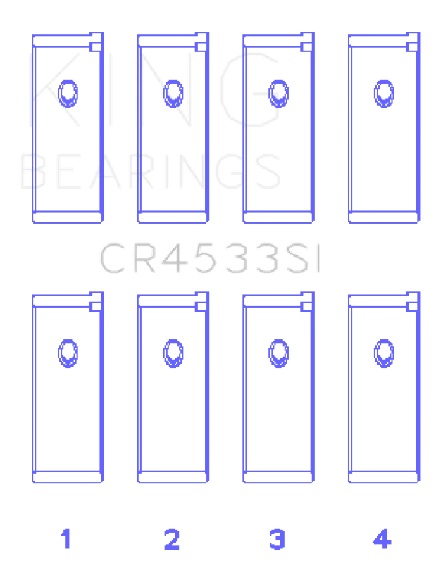 King Engine Bearings Nissan QR25DE DOHC 16 Valves Rod Bearing Set - Size STD - Side View
