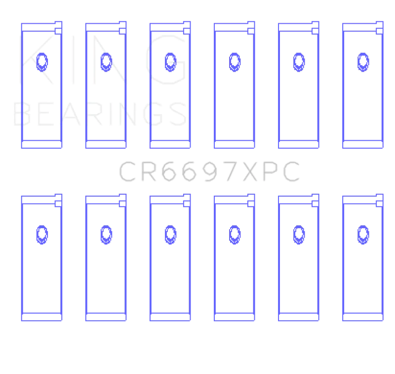 King Engine Bearings Nissan RB25/RB26 24V Coated Performance Rod Bearing Set - Size STDX - Detail View