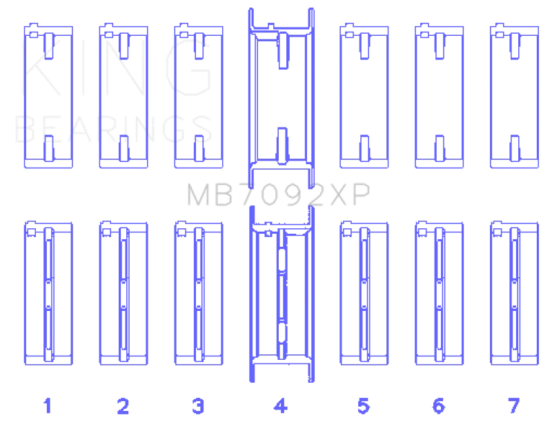 King Engine Bearings Nissan RB26DETT Performance Main Bearing Set - Size STDX - Main Product View