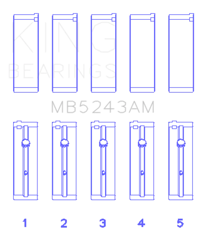 King Engine Bearings Nissan SR20DE (Size 0.5mm) Performance Main Bearing Set - Main Product View
