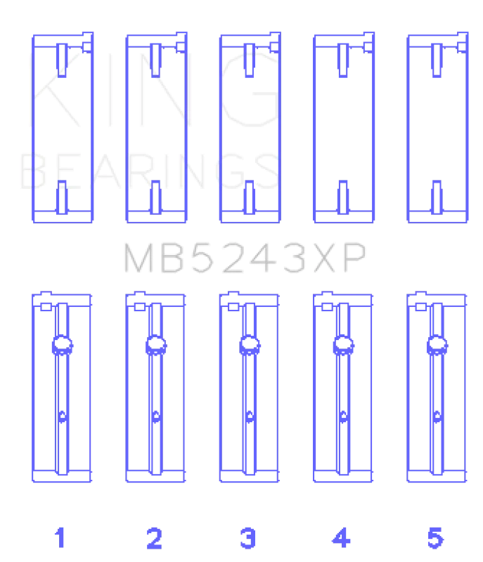 King Engine Bearings Nissan SR20DE/DET (2.0L) Performance Main Bearing Set - Size STD - Main Product View