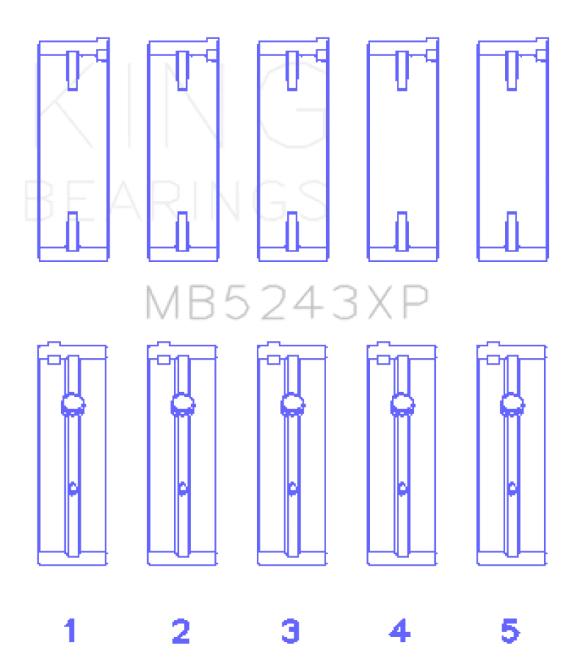 King Engine Bearings Nissan Sr20DE (Size +.026mm) Main Bearing Set - Main Product View